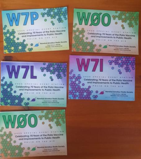 QSL Cards from Polio on the Air special event's stations