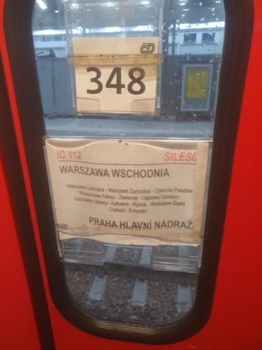carriage door with train route info